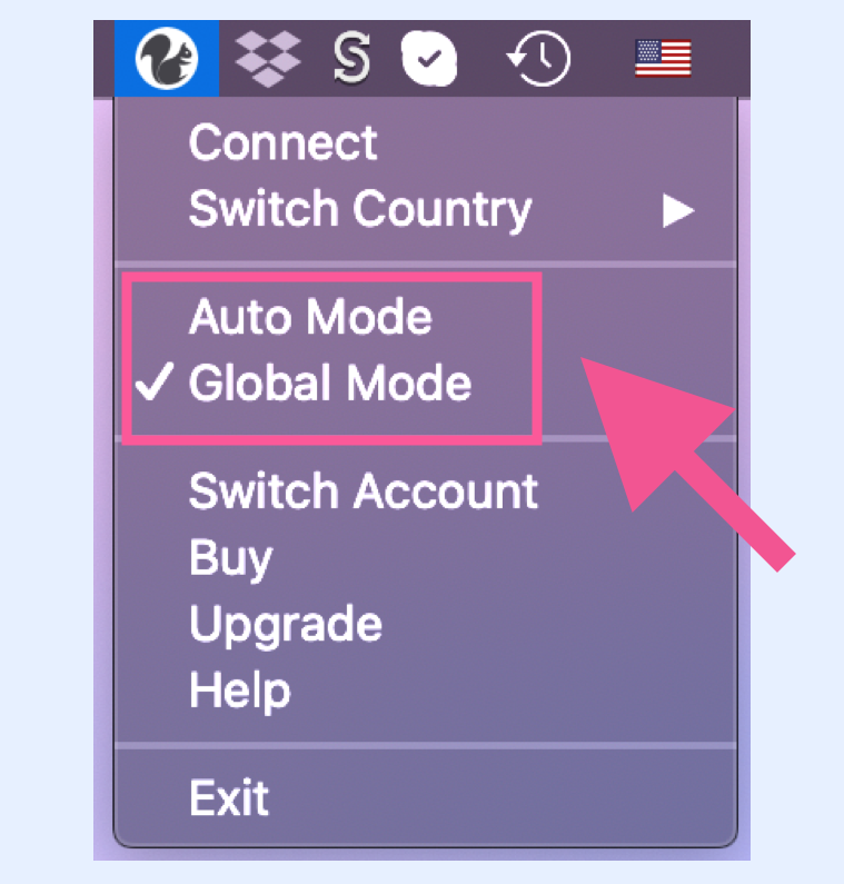 SquirrelVPN global mode 全局模式 SquirrelVPN global mode