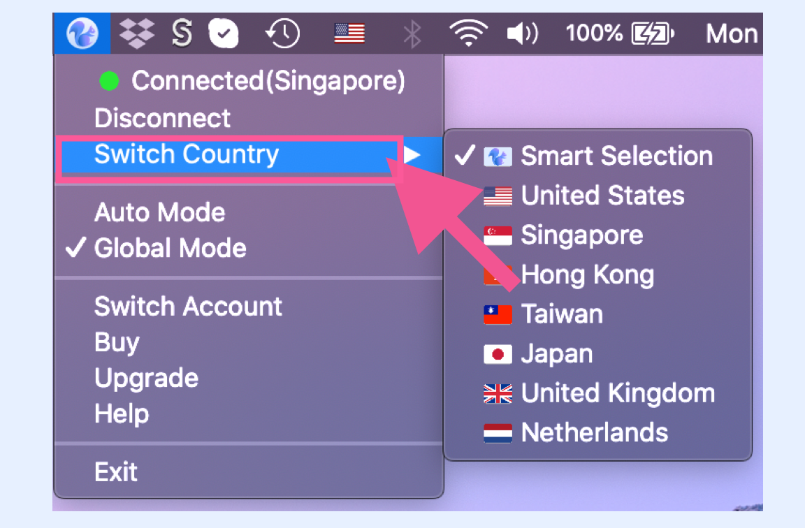 SquirrelVPN switch country 切换国家 SquirrelVPN switch country